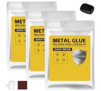 Plastic Steel Mud Iron Glue, 160g Welding-Like Adhesive, Heat&Waterproof Sandable Epoxy Glue for Metal Repair, Wall Hole Filling,Plastic/Wood/Ceramic Fixing,High-Strength Auto Body Filler (Black,3PCS)