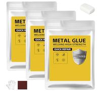 Plastic Steel Mud Iron Glue, 160g Welding-Like Adhesive, Heat&Waterproof Sandable Epoxy Glue for Metal Repair, Wall Hole Filling,Plastic/Wood/Ceramic Fixing,High-Strength Auto Body Filler (White,3PCS)