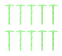 Plastic Tent Stakes 10 Pack | 5.7in T Handle Spiral Ground Anchors for Secure Hold | Windproof Pegs for Canopy/Tarp/Gazebo | Reusable Camping & Garden Stakes (Verte)