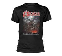 Plastichead Saxon Hell Fire and Damnation T Shirt S Black