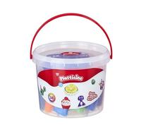 Plasticine Grand kit de seau - 12 barres de pétrissage avec outils et instructions (français non garanti) dans un seau de transport solide - Kit de bricolage réutilisable et propre pour un plaisir
