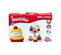 Plasticine Make A Scene - Ensemble de skwishems pour cupcakes - Kit créatif en argile à modeler avec outils et vidéo QR - Make & Skwish cupcakes colorés - Réutilisable et amusant - Idéal pour les