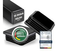 Plasticmetall Lot de 10 bouchons à lamelles 50 x 50 mm en polyéthylène - Structure d'érosion radio - Pour profilé en aluminium, tube carré, pour cache tube en acier inoxydable, tube en aluminium,