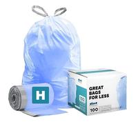 Plasticplace Code H Lot de 100 sacs de recyclage bleus avec cordon de serrage, 34 litres, 47 x 71,1 cm