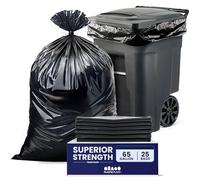 Plasticplace Lot de 25 sacs poubelle de 2,7 mm │ Sacs poubelle noirs très résistants │ 127 x 121,9 cm (W65LDB225A)