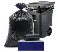 Plasticplace Sacs poubelle de 64 à 65 gallons pour Toter │ 2 mm │ Sacs poubelle robustes noirs │ 127 x 152,4 cm (lot de 50)