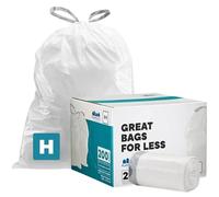 Plasticplace Simplehuman Lot de 200 sacs poubelle sur mesure compatibles Code H, 30 à 35 litres, 47 x 71,1 cm, blanc