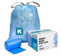 Plasticplace Simplehuman Lot de 200 sacs poubelle teintés bleus avec cordon de serrage compatibles Code K 62 x 71,1 cm