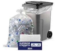 Plasticplace W65LDC2 Lot de 25 sacs poubelle en plastique Transparent 127 x 122 cm