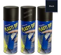 Plastidip Lot de 3 flacons de peinture caoutchouc/plastique - 400 ml - Spray - Noir