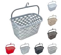 plastific Panier de Rangement en Plastique Durable avec Pinces à Linge/Pinces à Linge avec poignée Poids léger pour Corde à Linge (Panier argenté)