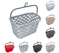 plastific Panier de Rangement en Plastique Durable avec Pinces à Linge/Pinces à Linge avec poignée Poids léger pour Corde à Linge (Panier argenté)