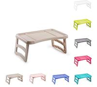 plastific - Plateau avec pieds pliants pour petit déjeuner ou déjeuner au lit, support pour téléphone, tablette, repas, écriture, lecture, travail au lit | 51 x 33 cm, Taille unique (Taupe)