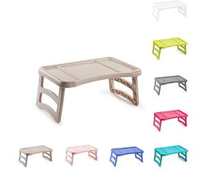 plastific - Plateau avec pieds pliants pour petit déjeuner ou déjeuner au lit, support pour téléphone, tablette, repas, écriture, lecture, travail au lit | 51 x 33 cm, Taille unique (Taupe)
