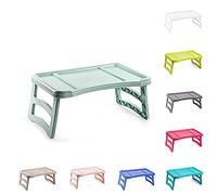 plastific Plateau avec pieds Table pliante pour le petit déjeuner ou le déjeuner au lit Support pour téléphone, onglet, manger, écrire, lire, travailler sur le lit | 51 x 33 cm, taille unique (vert