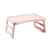 plastific Plateau avec pieds Table pliante pour le petit déjeuner ou le déjeuner au lit Support pour téléphone, onglet, manger, écrire, lire, travailler sur le lit | 51 x 33 cm, taille unique (rose)