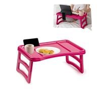 plastific Table pliante avec pieds pour petit déjeuner ou déjeuner au lit | 51 x 33 cm, taille unique (fuchsia)