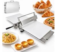 Plastifieuse à pâte à manivelle en acier inoxydable, presse à rouleau de pâte réglable, Machine à aplatir manuelle for boulangerie à domicile, croissant, pain, pizza(Type 300)