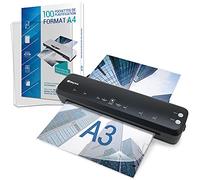 Plastifieuse A3 A4 A5 A6 A7 Pro Ultra Rapide à Chaud et à Froid jusqu’à 2x150 microns Température Réglable pour Usage Professionnel Intensif Pack avec 100 Pochettes A4