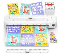 Plastifieuse A3 pour A3 A4 A5 A6 A7 avec Feuilles Plastification, Plastifieuse à Chaud et à Froid avec Coupe-papier, Machines à Plastifier pour maison, l'école