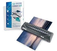 Plastifieuse A4 A5 A6 A7 Compacte et Rapide avec 50 pochettes A4