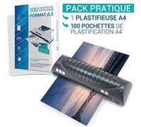 Waytex Plastifieuse A4 A5 A6 A7 compacte et rapide avec 100 pochettes A4