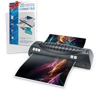 Plastifieuse A4 avec 20 Pochettes A4 incluses, Machine à Plastifier à chaud A4A5 A6 avec starter kit de démarrage, pour Bureau Maison École