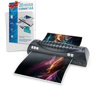 Plastifieuse A4 avec 20 Pochettes A4 incluses, Machine à Plastifier à chaud, pour Documents A4, A5, A6 - Bureau Maison École