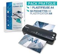 Plastifieuse A4 A5 A6 A7 Pro Rapide à Chaud et à Froid jusqu’à 2x125 microns Pack avec 50 Pochettes A4