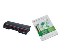 Plastifieuse GBC 240HS A3 - Plastification à grande vitesse, préchauffage rapide, 75-125 microns, noir/rouge, 4410069EU + Gbc IB585036 Lot de 100 Pochettes de plastificationTransparent 80 microns