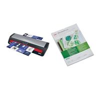 Plastifieuse GBC Fusion 3000L A3 avec Pochettes A4, 4410072EU 480HS Bureau, Rapide, Anti-Bourrage, 100 Feuilles A4, 75-175 Microns, Brillant, Noir/Rouge