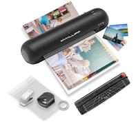 Plastifieuse thermique portable de 22,9 cm avec modes chaud et froid, petite machine à plastifier A4 avec blocage de bourrage ABS, préchauffage en 3 minutes, kit de plastification photo 6 en 1 pour