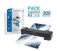 Plastifieuse - WAYTEX - A3 A4 A5 A6 A7 - Ultra rapide - Température réglable - 200 pochettes A4 incluses