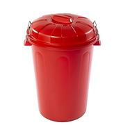 PLASTIFORTE Plasforte Poubelle avec Couvercle 100 litres Rouge Poignées de Pression