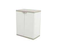 PLASTIKEN 0005674 moyen Armoire Titanium, beig, 70 cm 2 étagères, 70 cm x 44 cm x 88 cm