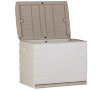 PLASTIKEN Coffre cadenassable avec roulettes - 190 L - Fonctionnel et esthétique - Beige