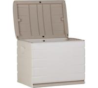 PLASTIKEN Coffre cadenassable avec roulettes - 190 L - Fonctionnel et esthétique - Beige