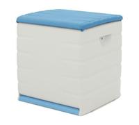 PLASTIKEN Coffre cadenassable avec roulettes - 190 L - Fonctionnel et esthétique - Beige et Bleu