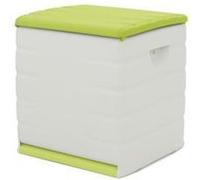 PLASTIKEN Coffre cadenassable avec roulettes - 190 L - Fonctionnel et esthétique - Beige et Pistache