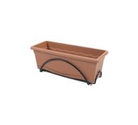 Plastiken Jardinière 50x20cm Avec Plateau Et Support Balcon - Terracotta Multicolore