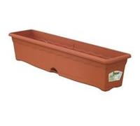 PLASTIKEN Jardiniere rectangulaire Ø 80 X 20 cm avec plateau - Terracotta G