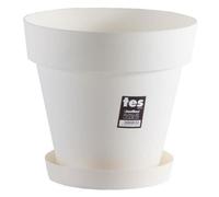 PLASTIKEN Plateau 20 cm - Pour pot de fleurs 26 cm - Blanc