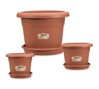 Plastiken Pot A Fleurs - Ø 35 Cm Rond - Terracotta Orange