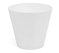 Pot de fleurs - PLASTIKEN - Rond conique - Blanc - 10l - Ø 26cm
