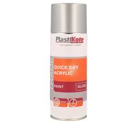 PlastiKote Peinture en Aérosol Acrylique à Séchage Rapide, Gris Brillant, 400ml