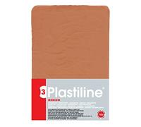 Plastiline 7355T - Plaque de Plastiline - Pâte à Modeler, Haute Précision - Modeler, Sculpter, Mouler - Dureté 3 (medium) - 750g - Teinte Ocre rouge. Fabriqué en France