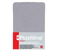 Plastiline 7655T - Plaque de Plastiline - Pâte à Modeler, Haute Précision - Modeler, Sculpter, Mouler - Dureté 3 (medium) - 750g - Teinte Gris clair. Fabriqué en France