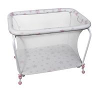 Plastimyr 5993645 Parc Rectangulaire Étoiles, Rose - Parc pour bébés avec des bordures rembourrées, facile à nettoyer et à transporter.