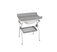PLASTIMYR - Baignoire Sobrebide Ada Topos | Baignoire rigide avec table à langer pliable | Compacte et facile à fermer | Idéale pour poser sur les toilettes | Gris | 80x58x102cm