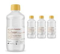 PLASTIPUR Lot de 4 - 500 ml - NaCl 0,9 % - Solution saline isotonique stérile - Solution saline pour bébé - Solution saline pour le nettoyage des plaies - Solution saline